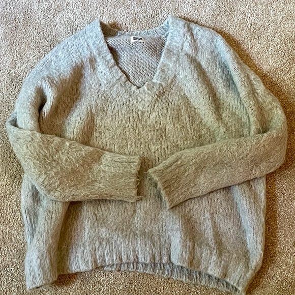 Chic and cozy Cheap Monday oversized slouchy gray wool sweater size XL - Picture 3 of 3